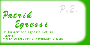 patrik egressi business card